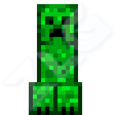 a Minecraft creeper slowly enlarging before exploding into
smoke