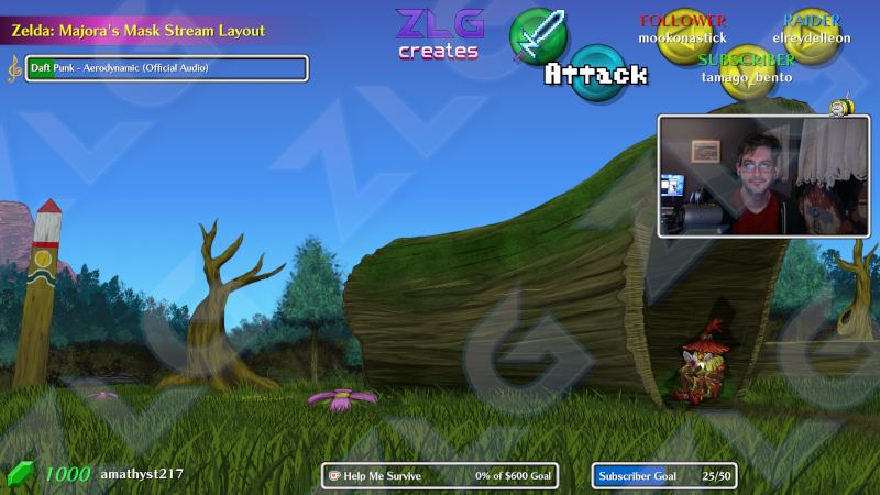 A stream layout based on Majora's Mask, during the 
day
