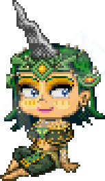 a chibi figure dressed in the Charged Set from Zelda 
TotK